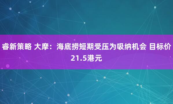 睿新策略 大摩：海底捞短期受压为吸纳机会 目标价21.5港元